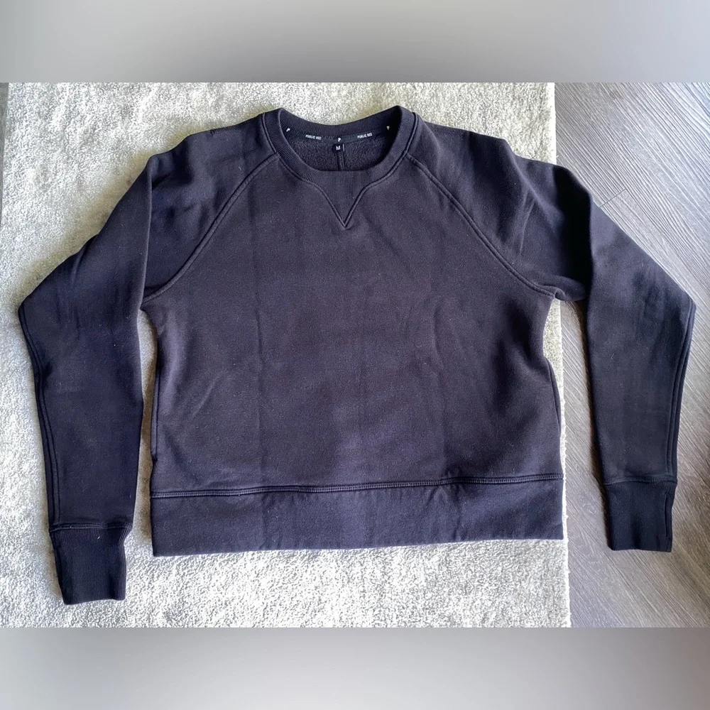 Public Rec Black Crewneck Sweatshirt Athleisure Lounge Pullover EUC Med - Picture 1 of 9